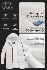 Pursky Men's Puffer Jacket detachable hood detail showcases versatile styling