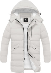 Pursky Men's Puffer Jacket front view in white highlighting urban warmth