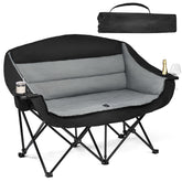 PUVASIA double camping chair loveseat front view shows spacious two-person seating for comfortable outdoor lounging