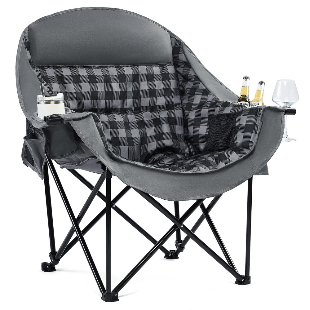 PUVASIA oversized camping chair wide-seat display highlighting spacious comfort.