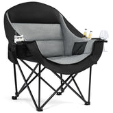 PUVASIA oversized camping chair wide seat provides all-day comfort for outdoor lounging.