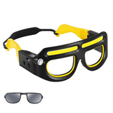 Pxcxu rechargeable LED glasses lamp front view with wide beam for night running