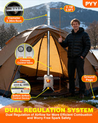 PYY sauna wood stove dual damper control for efficient airflow and longer sessions
