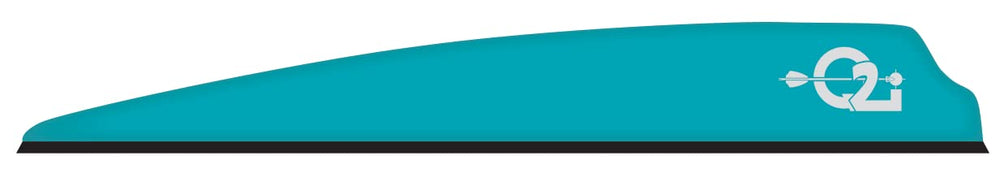 Q2i Fusion X-II teal 4in vanes on arrow improve visibility and precision