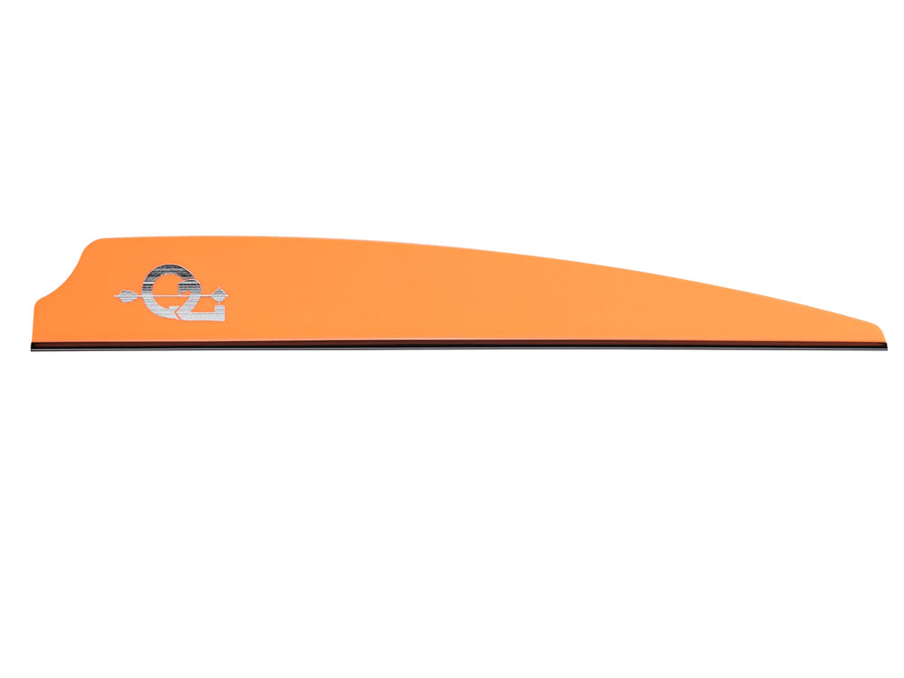 Q2i Fusion X-II vanes 4in orange 100pk pack for precise target archery and stable flight.