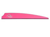 Q2i Fusion X-II vanes 4in pink pack angled view highlighting premium target archery performance