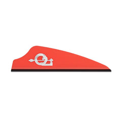 Q2i Fusion X-II red target vanes front view showing visibility and design details for reduced drag.