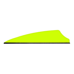 Q2i Fusion X-II neon yellow vane close-up, showcasing tri-fusion adhesion for precision flight.