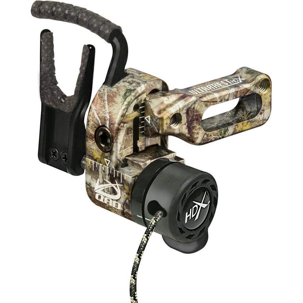 QAD Ultra Rest HDX Realtree Edge RH image highlighting dampening for quiet hunting.