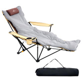 QAOYAL reclining camping chair setup for quick outdoor relaxation without assembly.