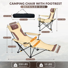 QAOYAL removable footrest feature enables customizable leg support at campsite.