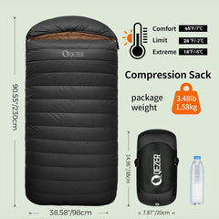 QEZER XL sleeping bag interior pockets for valuables and essentials on trips.