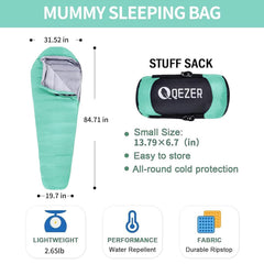 QEZER sleeping bag with left-right zipper enables flexible two-person setup