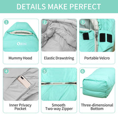 QEZER 400T 20D nylon fabric provides durability and wind protection