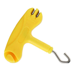 QIEIEI Tie Knot Tool with crimping capability for secure tackle setup.