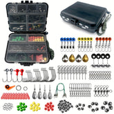 QIFEI 187-piece fishing tackle set box shows a complete starter kit for versatile freshwater and saltwater fishing.