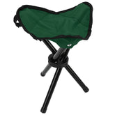 Qiilu folding camping tripod stool closed for easy transport and storage.