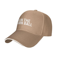 Qioesotry Run The Damn Balls hat front view for everyday casual wear
