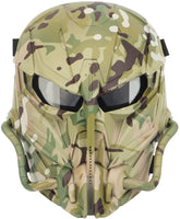QJYZHAN airsoft skull mask front view with gray lens for immersive protection during CS games