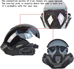 QJYZHAN Cyberpunk Mask anti-fog lenses provide clear vision in varied light.