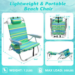 Qodia 2-Pack Low Beach Chair featuring cup holder for easy beverages