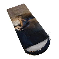 QOOMO horse-printed sleeping bag foot zip detail adjusts airflow for varied temps