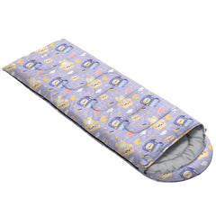 QOOMO Kawaii sleeping bag foot-zip ventilation for adjustable warmth.