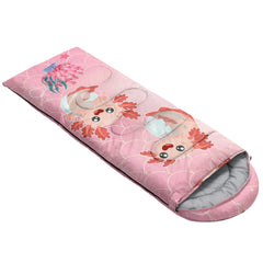 QOOMO Marine Axolotl sleeping bag packed compactly for easy transport.