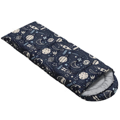 QOOMO Rocket Planet sleeping bag foot zipper detail for adjustable airflow across seasons