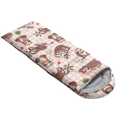 QOOMO sleeping bag with drawstring hood for secure warmth