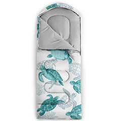 QOOMO Turtles sleeping bag foot zipper enables adjustable ventilation.