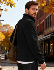 QOSOQ fleece jacket designed for outdoor activities like hiking and cycling.