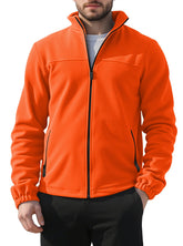 QOSOQ men's polar fleece jacket stand collar delivering cozy warmth on chilly days