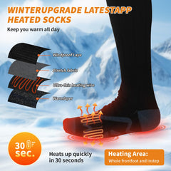 Qsocksy electric heated socks with temperature settings for customizable winter comfort.