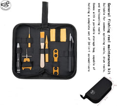 Fishing reel maintenance kit components laid out