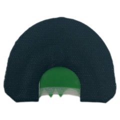Quaker Boy SG Hecklin Hen Call Green — front view shows crisp rasp tone option.