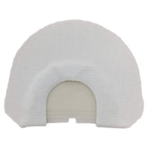 Quaker Boy Split Quad turkey mouth call in white, front view, for realistic raspy turkey sounds.