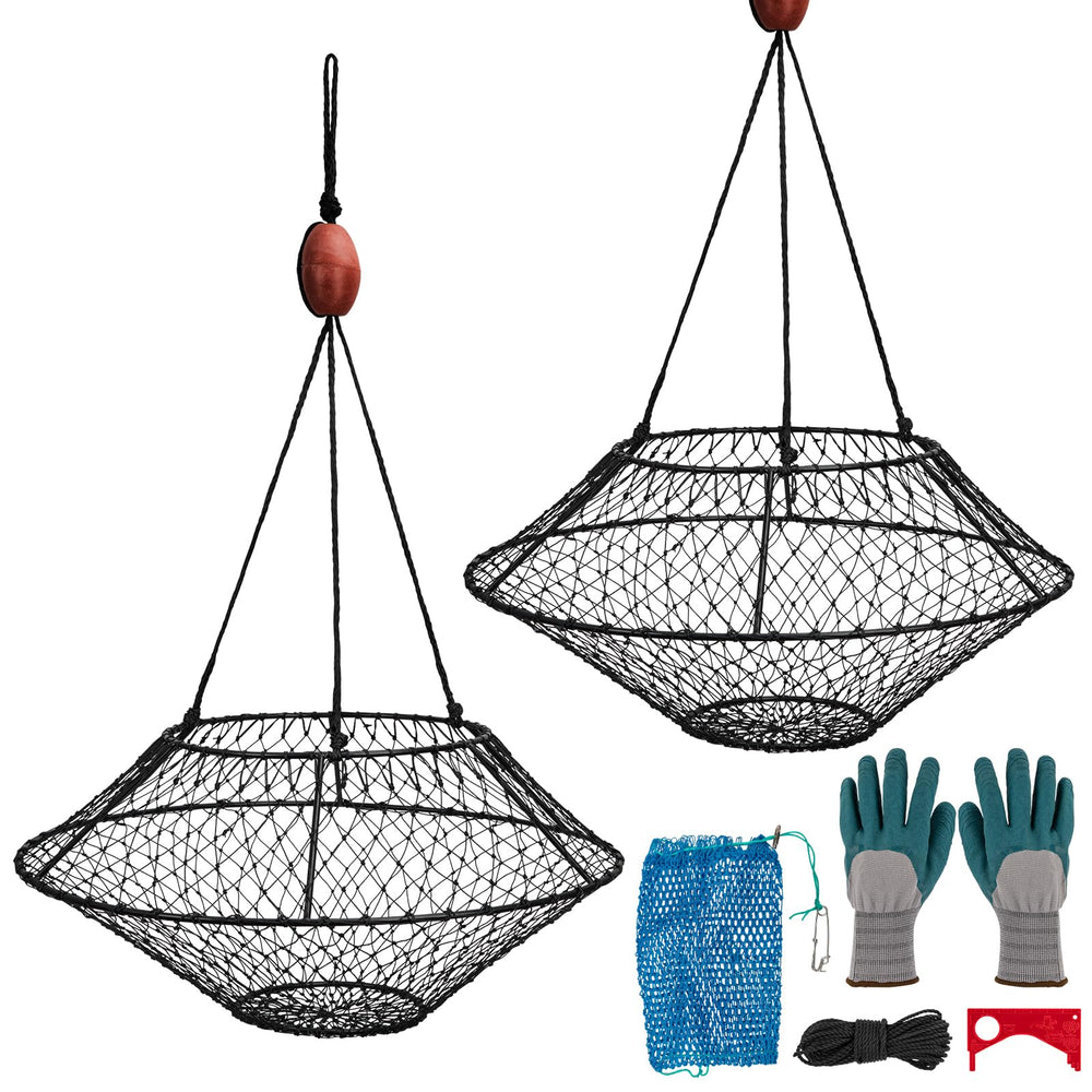 QualyQualy crab ring trap net 2-pack with 32x16.5 inch dimensions