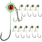 QualyQualy Crappie Jig Heads Glow 10-Pack - main product image