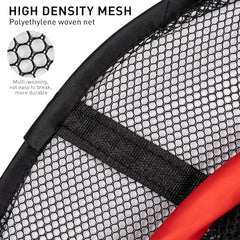 Foldable fish basket with elastic steel rings and carry bag