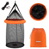 QualyQualy floating fish basket with orange float keeps bait visible and accessible.