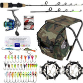 QualyQualy ice fishing rod and reel combo on display