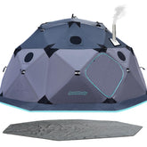 QualyQualy ice fishing tent with floor in grey, 8-10 person capacity
