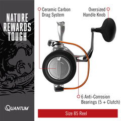 Quantum Reliance oversized knob handle provides comfortable grip during casts.