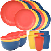 Quatish 24-piece dinnerware set on a table, lightweight and elegant for everyday meals.