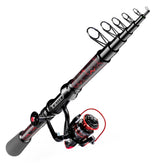 QudraKast blaze-pattern rod-reel combo boosts casting confidence.
