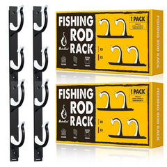 QudraKast horizontal fishing rod holder mounted on garage wall