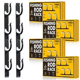 QudraKast horizontal fishing rod holder mounted on garage wall