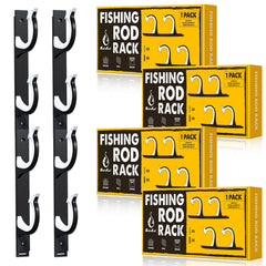 QudraKast horizontal fishing rod holder mounted on garage wall