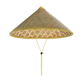 Queenbox Asian Bamboo Coolie Hat front view for sun protection and comfort